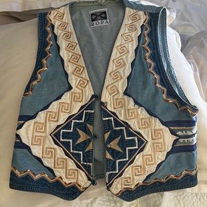 Denim Southwestern vest